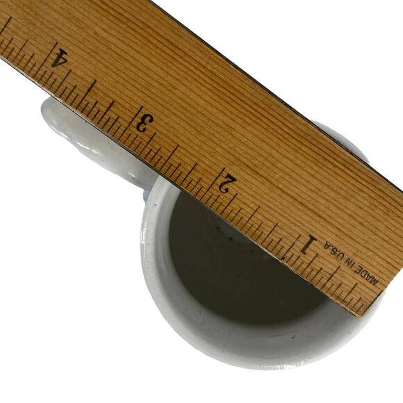 Pottery Mug Blue Signed Rustic Floral Design Coffee Tea Cup Ombre Studio Art - Picture 13 of 14